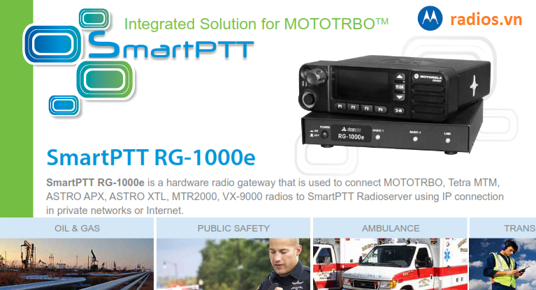 ứng dụng thiết bị tích hợp chuyển đổi tín hiệu gateway Smartptt RG-1000E trong hệ thống bộ đàm Motorola