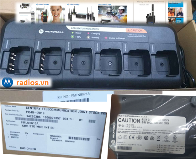 Bộ sạc đa hộc dùng sạc pin cho máy bộ đàm Motorola XiR P6600i, XiR P6620I