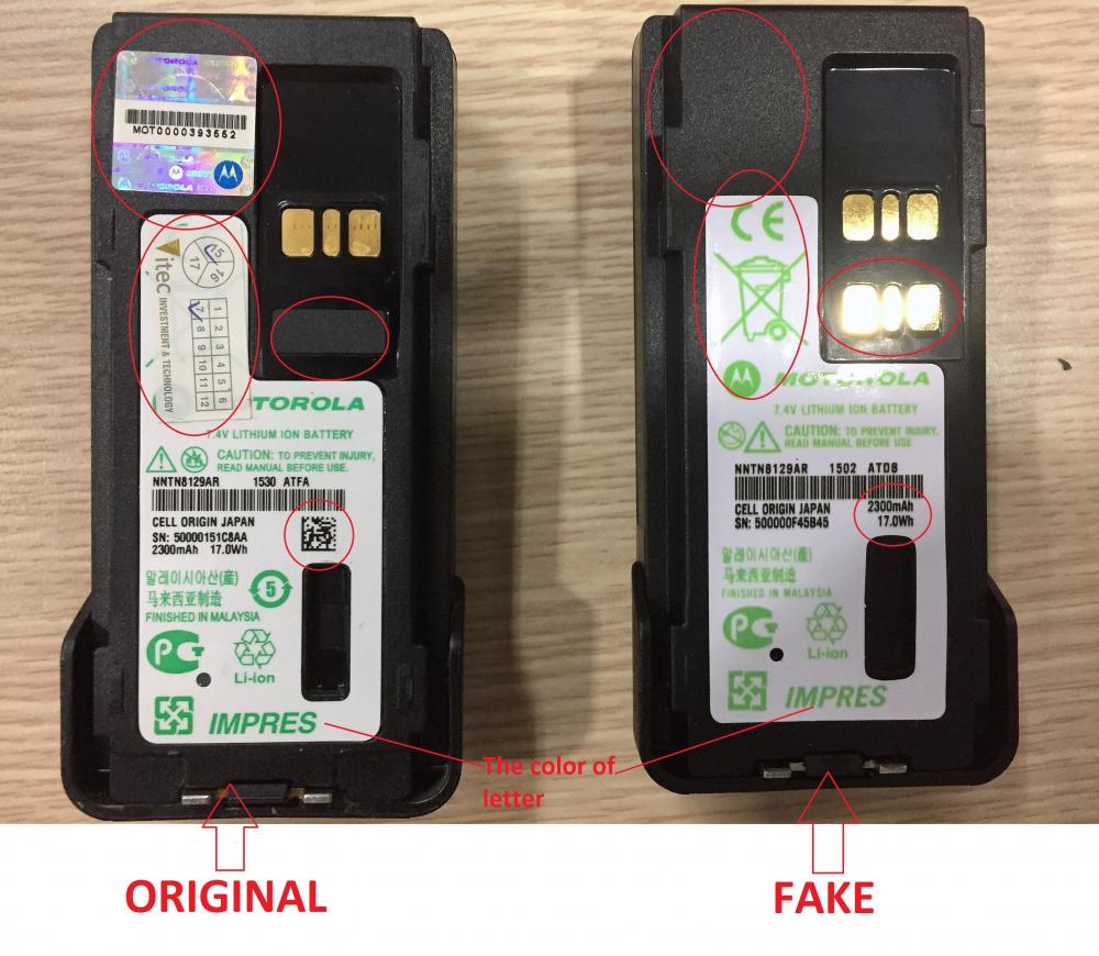 So sánh pin NNTN8129 chính hãng và hàng Fake