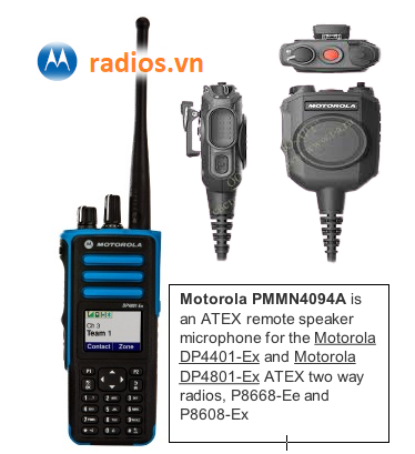  Remote Speaker Microphone Motorola PMMN4094A có mã gốc là PMMN4094